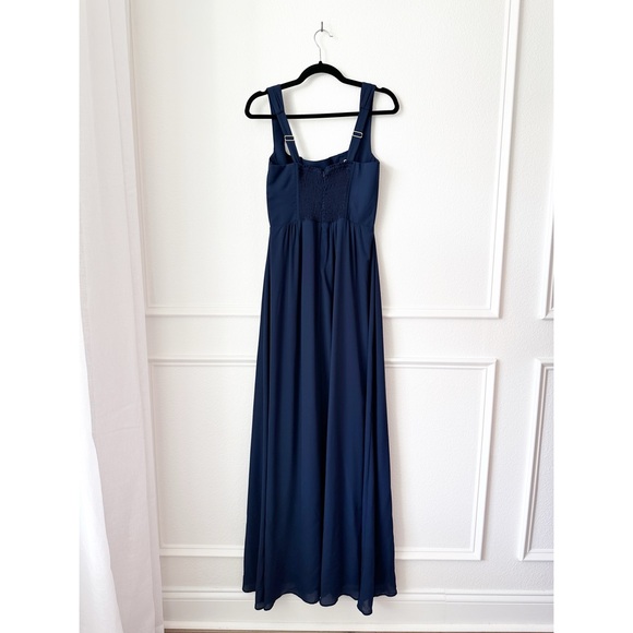 NEW Show Me Your Mumu Nina Chiffon Maxi Dress in Rich Navy Crisp sz M - Picture 3 of 9